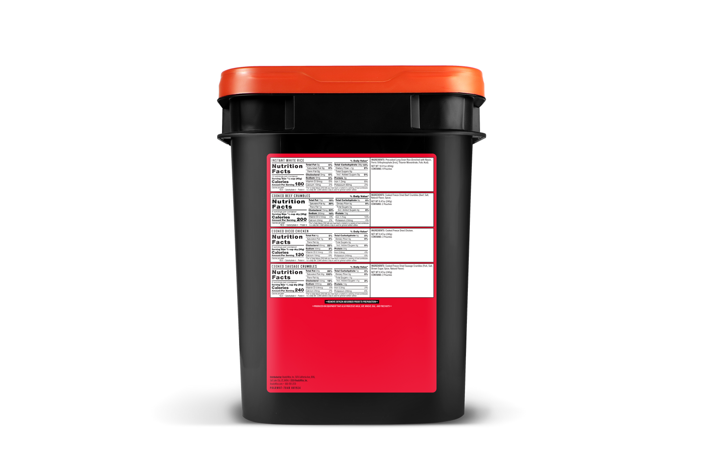 ReadyWise Meat & Rice Bucket | 48-Serving Emergency Food Supply| Emergency Survival Depot