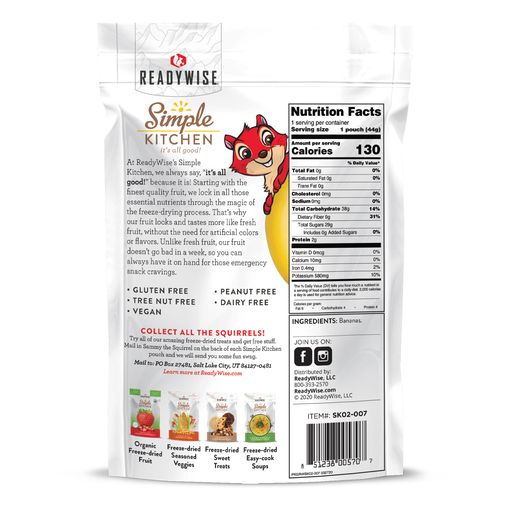 Readywise Freeze Dried Bananas 6-Pack | Emergency Survival Depot