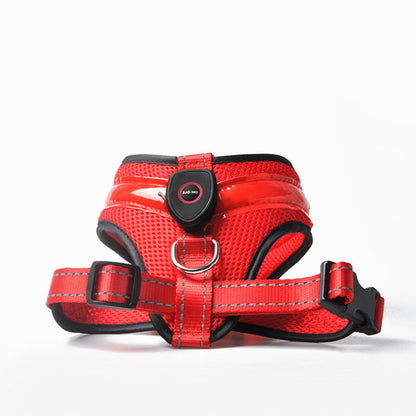 USB Rechargeable LED Dog Chest Strap – Light Up Harness with Flashing Modes, Breathable Mesh, Night Safety Pet Gear (S/M/L)