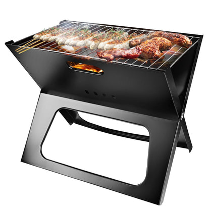 Portable Foldable Charcoal Grill – Heavy‑Duty Iron, Easy Setup, Large Cooking Area for Outdoor BBQ