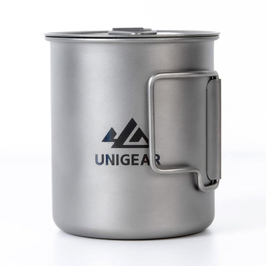 450ml Titanium Mug 100% Titanium – Ultra‑Light, Durable, Heat‑Resistant Mug with Folding Handles