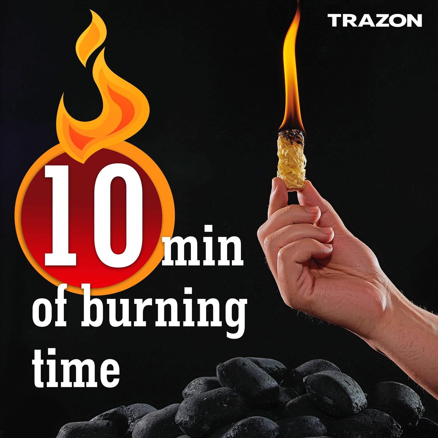 TRAZON Natural Fire Starters – Waxed Wood Shavings for BBQ, Fireplace, Campfire & Outdoor Cooking