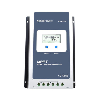 Midas 30A MPPT Solar Charge Controller with MT‑50 Display – 12V/24V Regulator for Off‑Grid Battery Systems