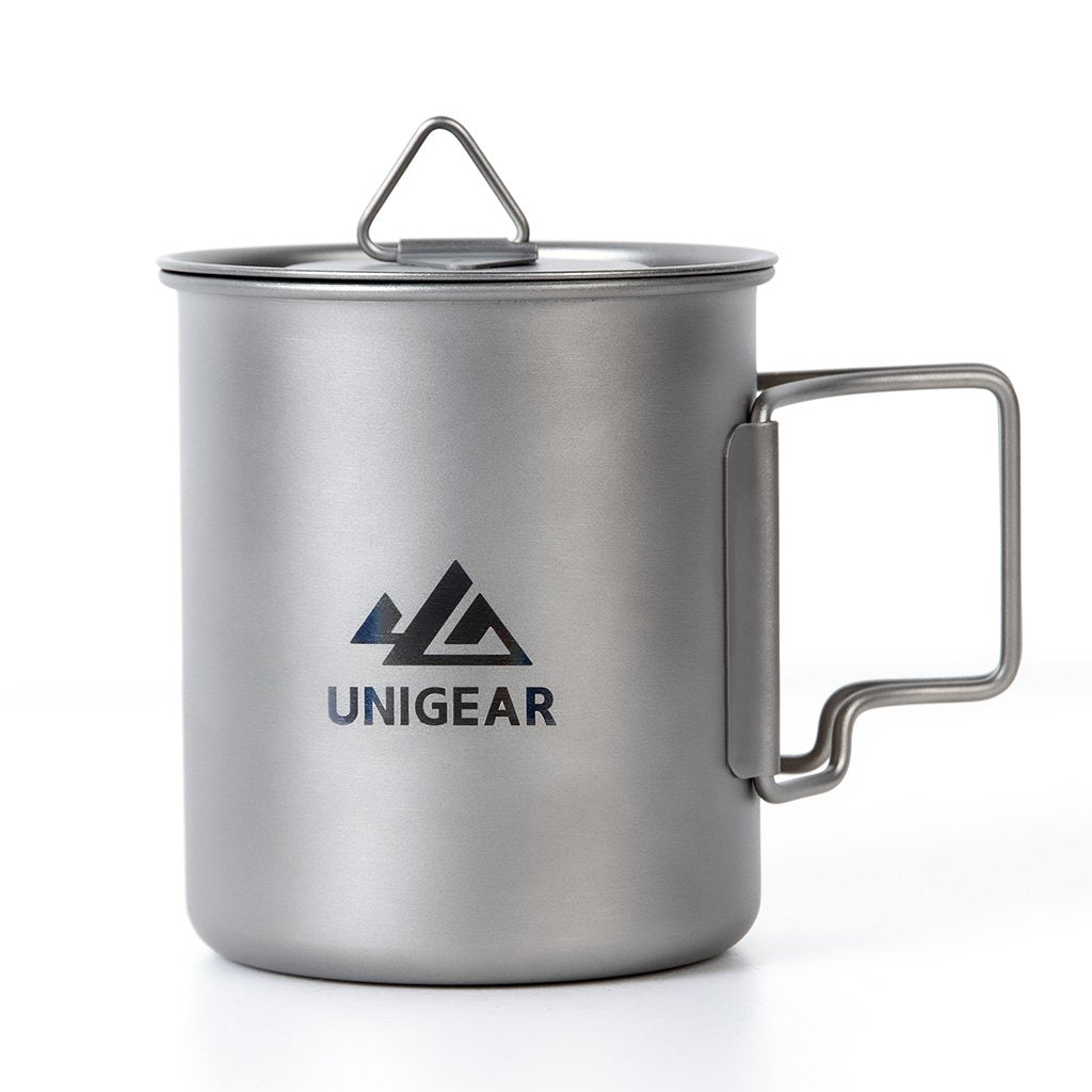 450ml Titanium Mug 100% Titanium – Ultra‑Light, Durable, Heat‑Resistant Mug with Folding Handles