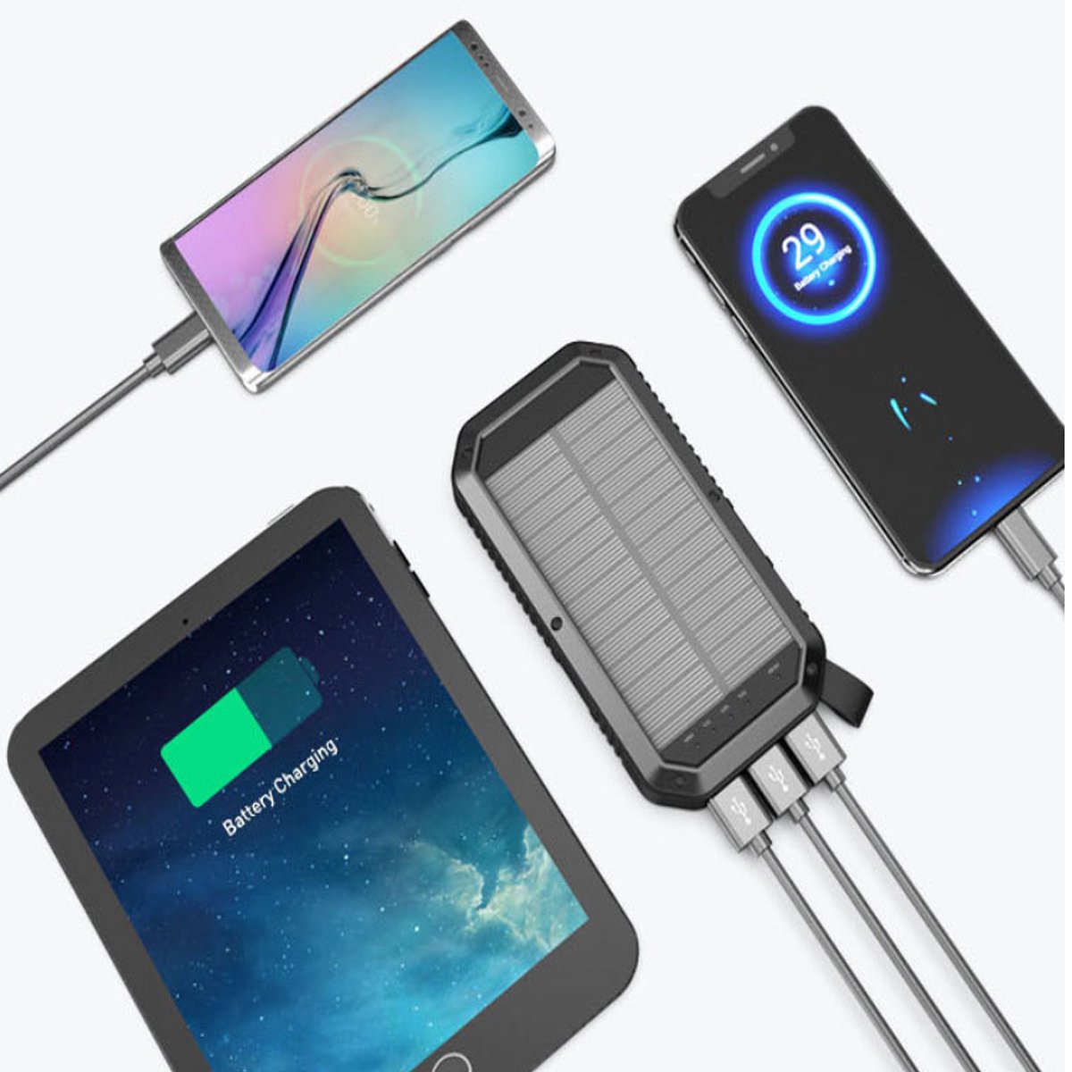 Sun Chaser Mini 10,000mAh Solar Wireless Phone Charger with Dual USB Ports