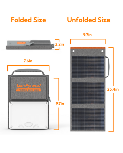 Lum Pyramid Solar Generator - 24W Panel & 99.9Wh Power Bank | Emergency Survival Depot