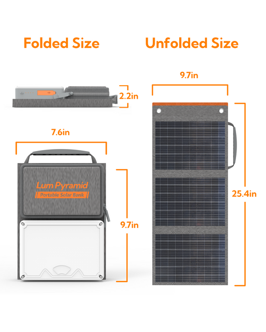 Lum Pyramid Solar Generator - 24W Panel & 99.9Wh Power Bank | Emergency Survival Depot