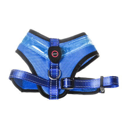 USB Rechargeable LED Dog Chest Strap – Light Up Harness with Flashing Modes, Breathable Mesh, Night Safety Pet Gear (S/M/L)