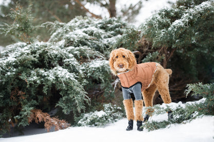 Urban Dog Parka – Caramel Waterproof Winter Jacket for Small & Large Breeds