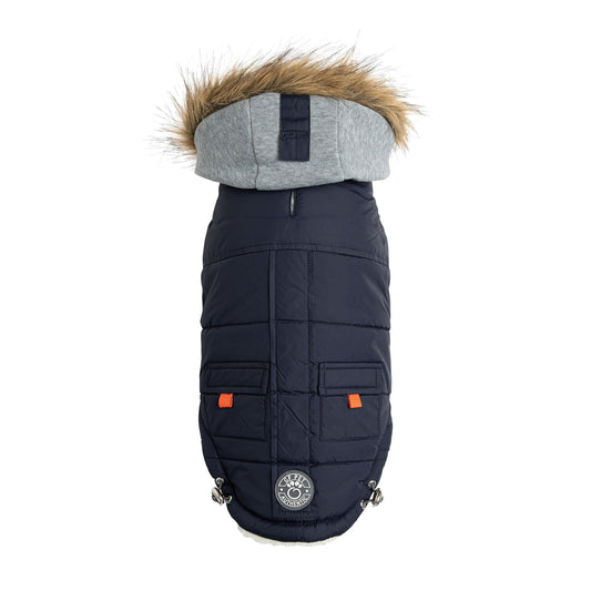 Winter Sailor Dog Parka – Navy Cold‑Weather Insulated Jacket for Small & Large Breeds