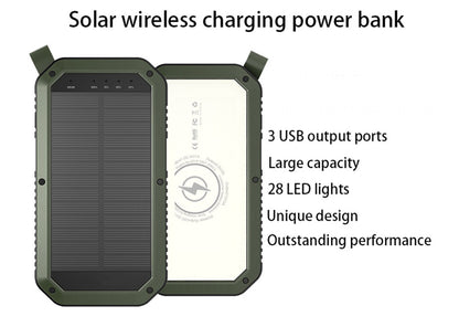 Sun Chaser Mini 10,000mAh Solar Wireless Phone Charger with Dual USB Ports