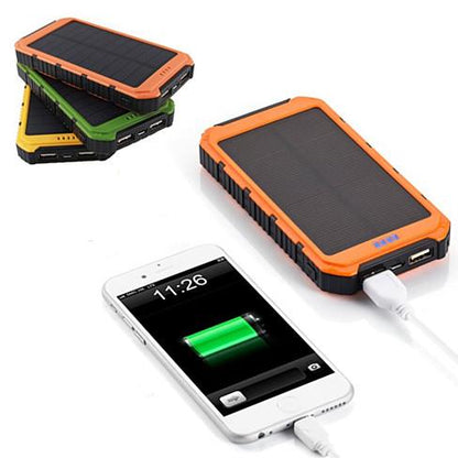 6000mAh Solar Power Bank – Dual USB Portable Charger with Flashlight, Water‑Resistant Design & Universal Compatibility