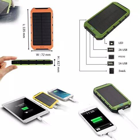 6000mAh Solar Power Bank – Dual USB Portable Charger with Flashlight, Water‑Resistant Design & Universal Compatibility