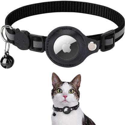Reflective AirTag (not included) Pet Collar with Built‑In Case – Adjustable Safety Collar for Cats & Dogs