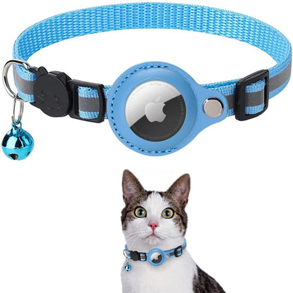 Reflective AirTag (not included) Pet Collar with Built‑In Case – Adjustable Safety Collar for Cats & Dogs