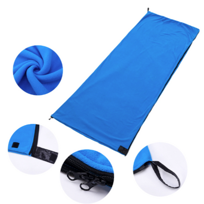 Polar Fleece Camping Sleeping Bag – Lightweight, Warm, Portable Winter Sleeping Bag with Compression Sack