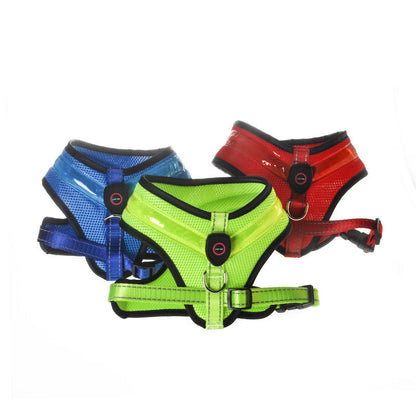 USB Rechargeable LED Dog Chest Strap – Light Up Harness with Flashing Modes, Breathable Mesh, Night Safety Pet Gear (S/M/L)