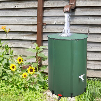 50/100 Gallon Folding Rain Barrel – Portable Collapsible Water Collector with Mesh Cover & Spigot (Green)