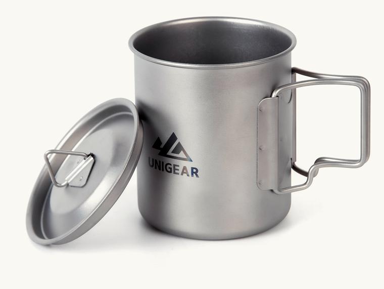 450ml Titanium Mug 100% Titanium – Ultra‑Light, Durable, Heat‑Resistant Mug with Folding Handles