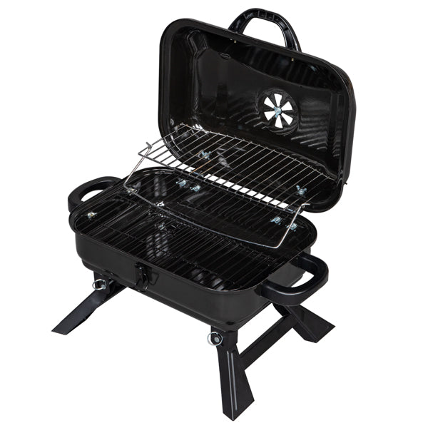 Portable Charcoal Grill & Smoker with Lid – Folding Tabletop BBQ Grill for Outdoor Cooking