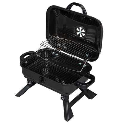 Portable Charcoal Grill & Smoker with Lid – Folding Tabletop BBQ Grill for Outdoor Cooking