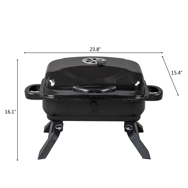 Portable Charcoal Grill & Smoker with Lid – Folding Tabletop BBQ Grill for Outdoor Cooking