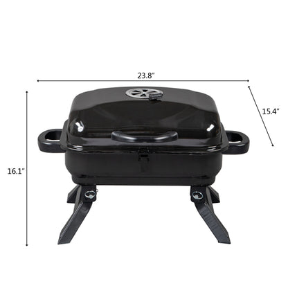 Portable Charcoal Grill & Smoker with Lid – Folding Tabletop BBQ Grill for Outdoor Cooking