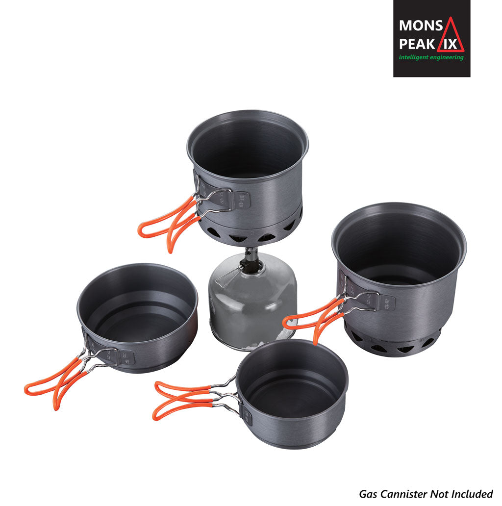 Trail 123 Ultra‑Light Camping Cook Set – High‑Efficiency Stove System with Fast‑Boil HE Pots for Backpacking