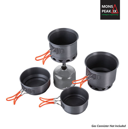 Trail 123 Ultra‑Light Camping Cook Set – High‑Efficiency Stove System with Fast‑Boil HE Pots for Backpacking