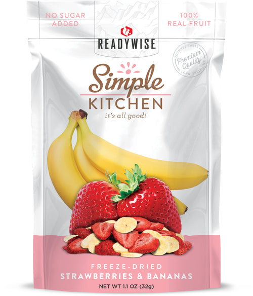 Readywise Freeze Dried Strawberries & Bananas 6-Pack | Emergency Survival Depot