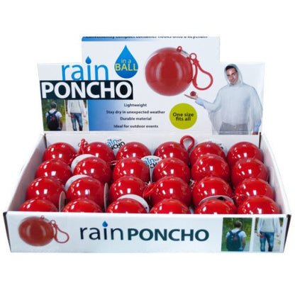 Portable Emergency Rain Poncho in Keychain Ball – Lightweight Waterproof Travel Poncho