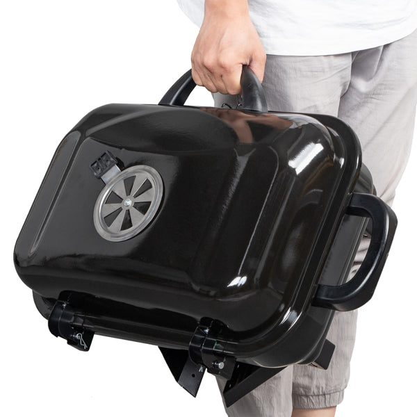 Portable Charcoal Grill & Smoker with Lid – Folding Tabletop BBQ Grill for Outdoor Cooking