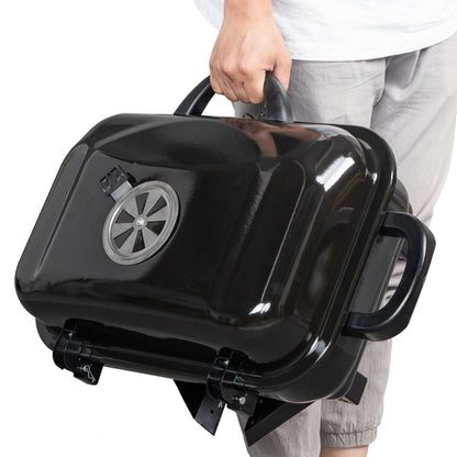 Portable Charcoal Grill & Smoker with Lid – Folding Tabletop BBQ Grill for Outdoor Cooking