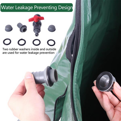 50/100 Gallon Folding Rain Barrel – Portable Collapsible Water Collector with Mesh Cover & Spigot (Green)
