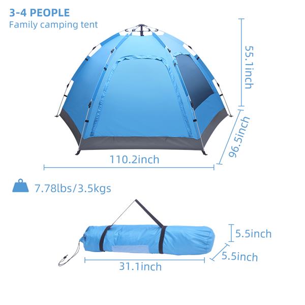 Automatic Pop‑Up Family Camping Tent – Instant Setup, Spacious Interior & Weather‑Resistant Design