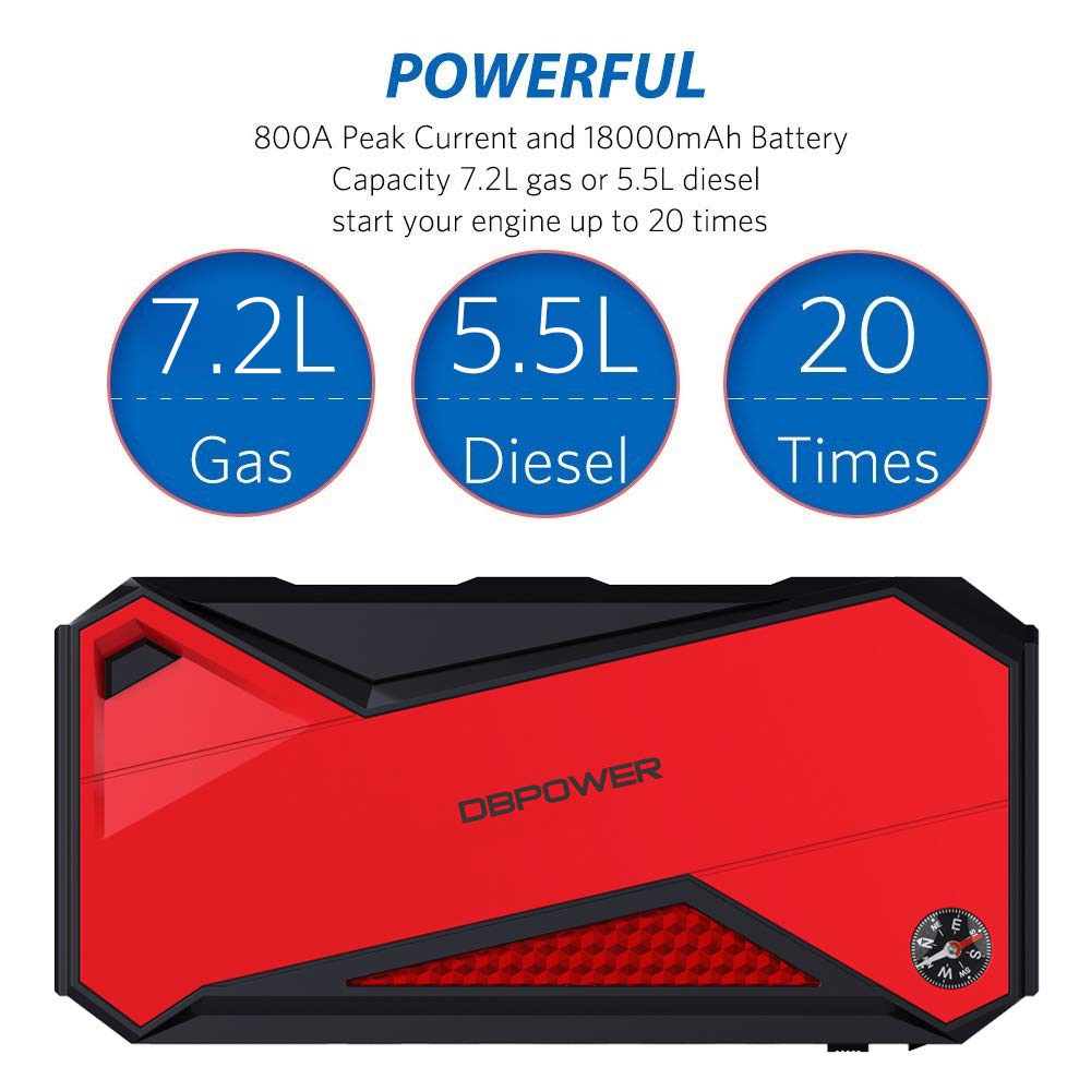 800A 18000mAh Portable Car Jump Starter & Power Bank | Emergency Survival Depot