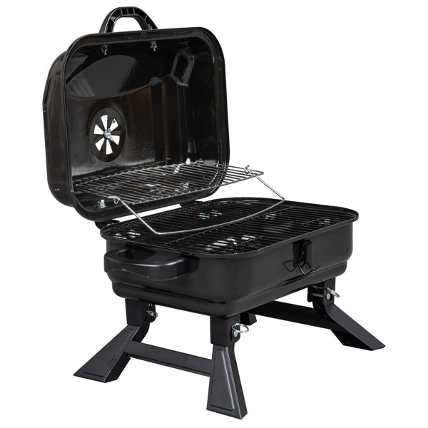 Portable Charcoal Grill & Smoker with Lid – Folding Tabletop BBQ Grill for Outdoor Cooking