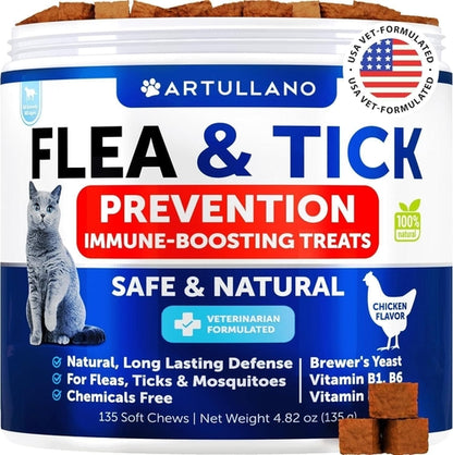 Natural Flea & Tick Chews for Cats | Daily Immune Support