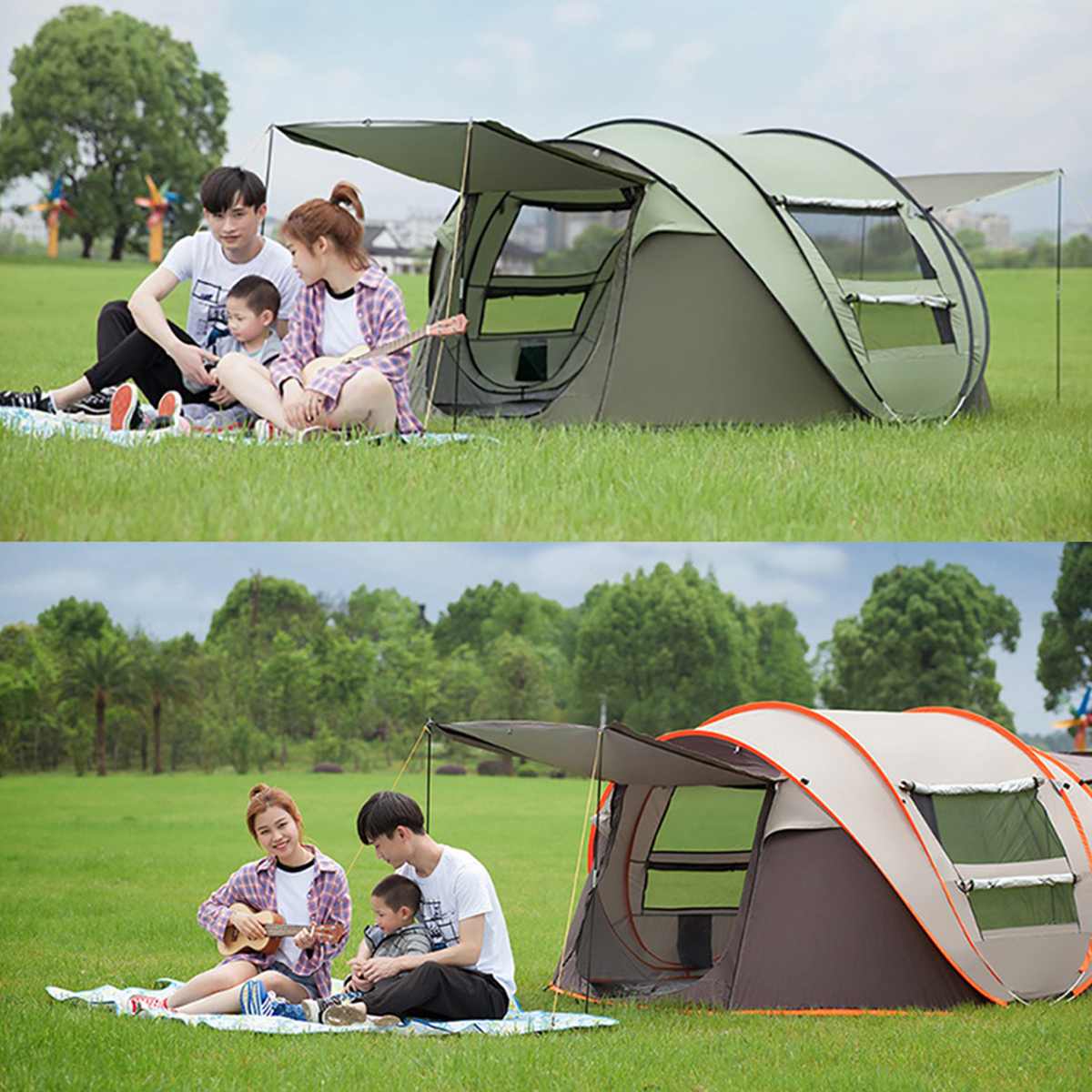 4–5 Person Automatic Pop‑Up Tent – Large Capacity Instant Camping Shelter for Families