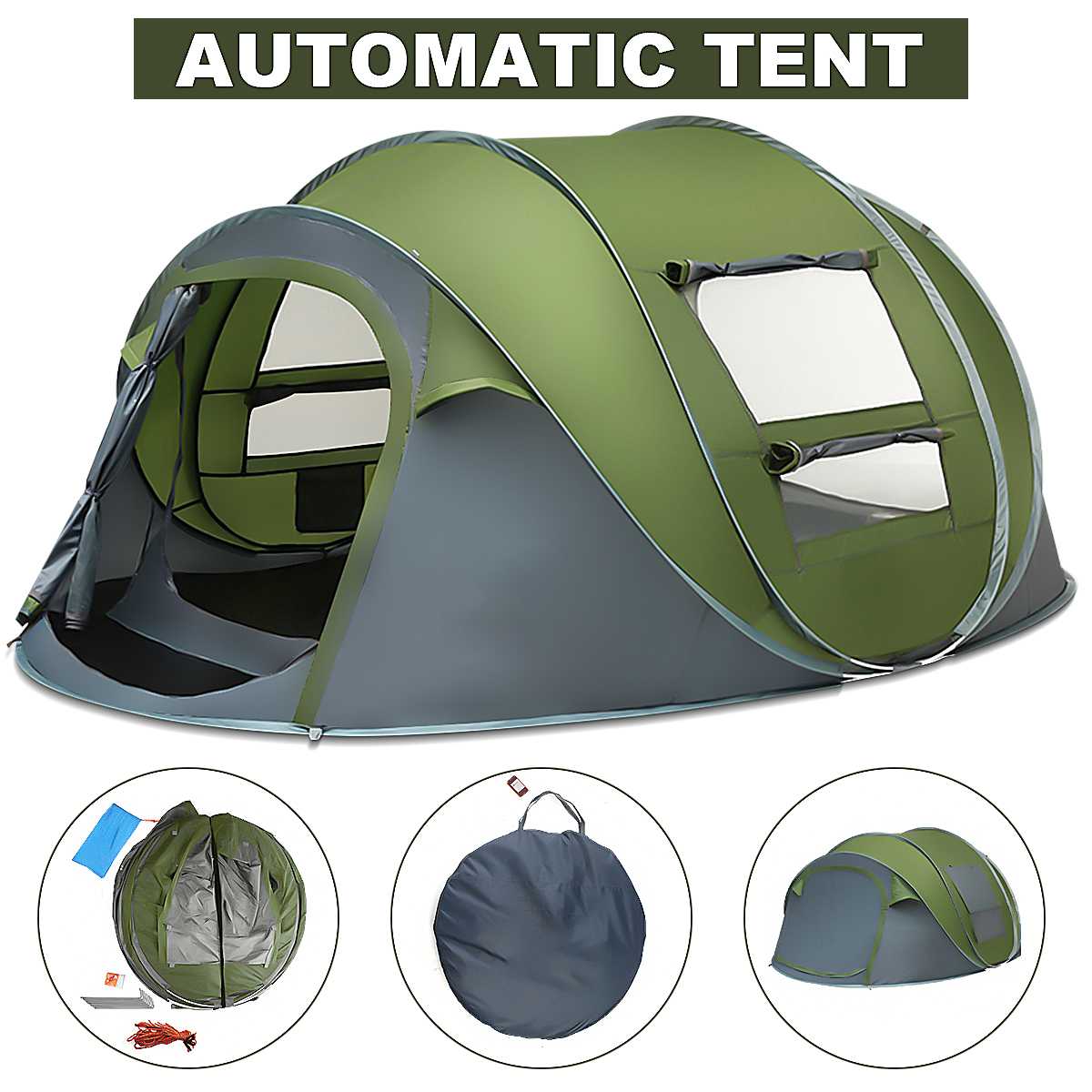 4–5 Person Automatic Pop‑Up Tent – Large Capacity Instant Camping Shelter for Families