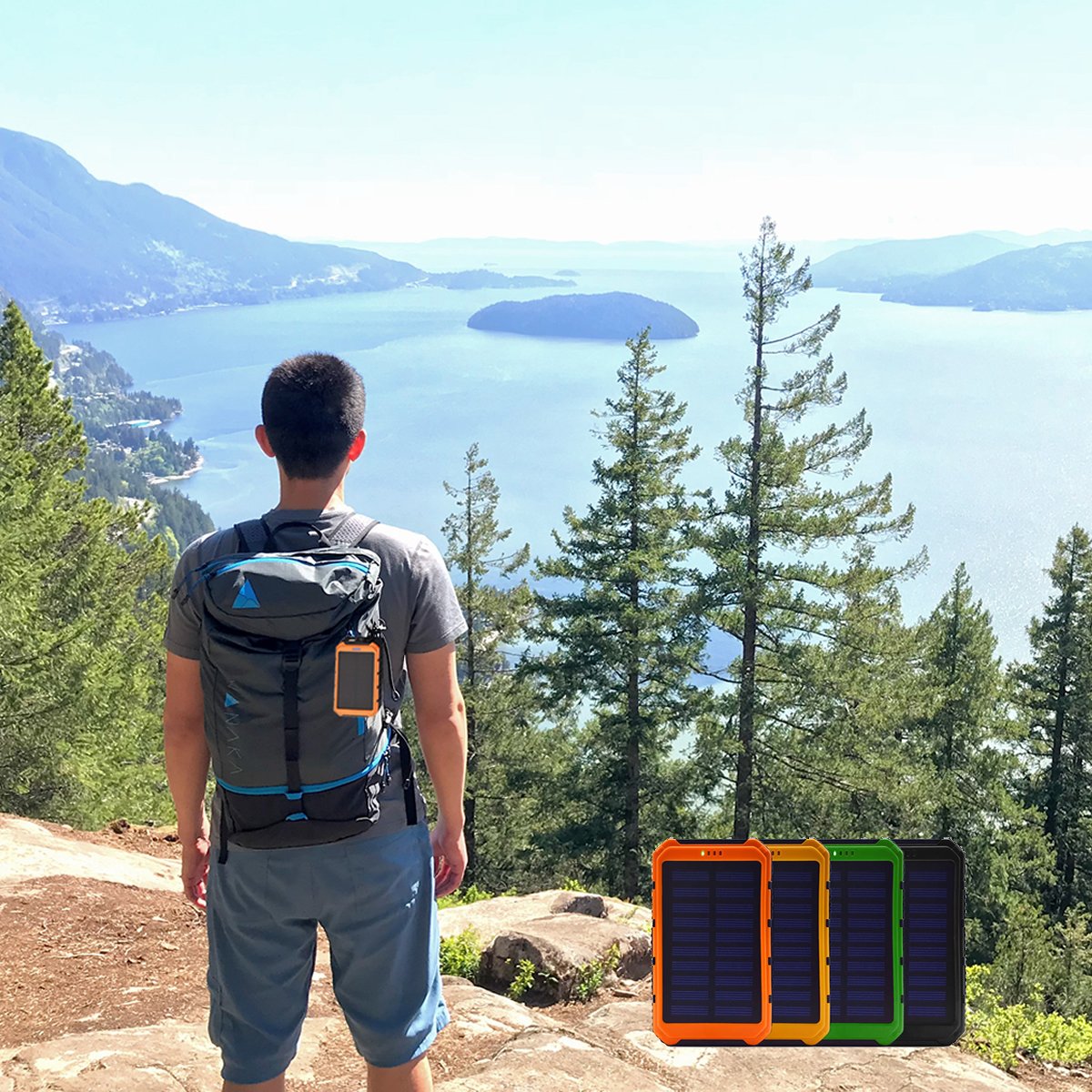 6000mAh Solar Power Bank – Dual USB Portable Charger with Flashlight, Water‑Resistant Design & Universal Compatibility