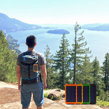 6000mAh Solar Power Bank – Dual USB Portable Charger with Flashlight, Water‑Resistant Design & Universal Compatibility